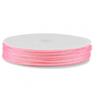 Macram&eacute; draad gevlochten 1mm Pink metallic