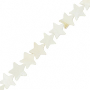 Schelp kralen ster Off white