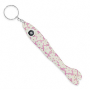 Sleutelhanger vis 17.5cm Off white-lilac