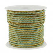 Trendy koord gevlochten 2.3mm Mint green-gold