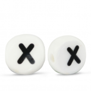 Letterkralen van keramiek X White-black