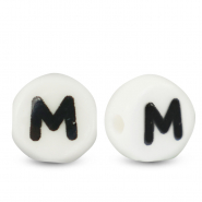 Letterkralen van keramiek M White-black