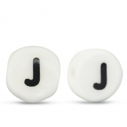 Letterkralen van keramiek J White-black