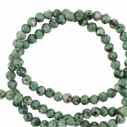 Natuursteen kralen 3mm facet geslepen Greenish grey