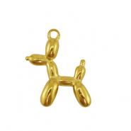 Roestvrij stalen (RVS) Stainless steel bedels ballon hond Gold