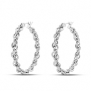 Roestvrij stalen (RVS) Stainless steel oorbellen creolen Silver