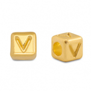 Letterkralen DQ metaal V Goud (nikkelvrij)