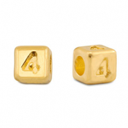 Letterkralen DQ metaal 4 Goud (nikkelvrij)