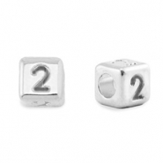 Letterkralen DQ metaal 2 Antiek zilver (nikkelvrij)
