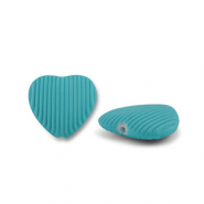 Acryl kralen hart Petrol green