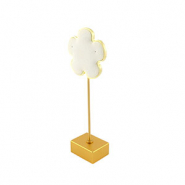 Sieraad display bloem voor oorbellen Beige-gold