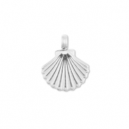 Roestvrij stalen (RVS) Stainless steel bedels schelp Silver