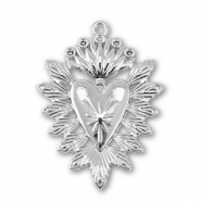 Bedels metaal hart Silver