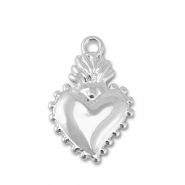 Bedels metaal hart Silver