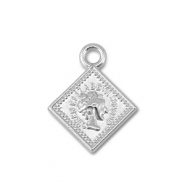 Bedels metaal ruit met koningin Elisabeth Silver