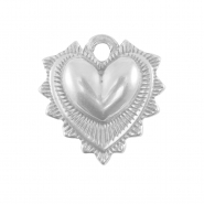 Roestvrij stalen (RVS) Stainless steel bedels hart Silver