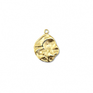 Roestvrij stalen (RVS) Stainless steel bedels rond Gold
