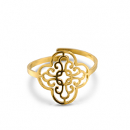 Roestvrij stalen (RVS) Stainless steel ringen barok Gold