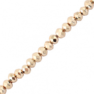 Top Facet kralen 4x3mm disc Metallic champagne