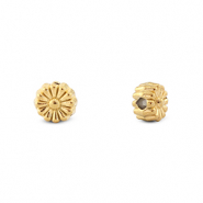 Roestvrij stalen (RVS) Stainless steel kralen bloem Gold