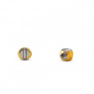 Glaskralen irregular Grey transparent-gold