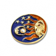 Broches zon, maan en ster Gold-blue-orange