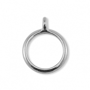 Onderdelen DQ metaal ring met oog Antiek zilver (Nikkelvrij)