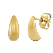Roestvrij stalen (RVS) stainless steel oorbellen / oorstekers Gold