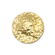 Roestvrij stalen (RVS) stainless steel bedels rond Gold