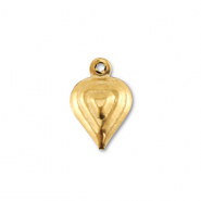 Roestvrij stalen (RVS) stainless steel bedels hart Gold