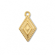 Roestvrij stalen (RVS) stainless steel bedels ruit Gold