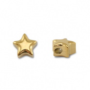 Roestvrij stalen (RVS) stainless steel kralen ster Gold