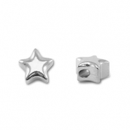 Roestvrij stalen (RVS) stainless steel kralen ster Silver