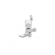 Brass TQ metaal bedels cowboylaars met spoor Silver