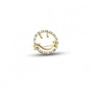 Broches smiley met parels Gold