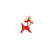 Bedels metaal rendier Goud-rood-wit