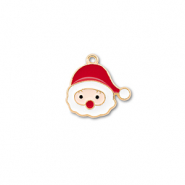 Bedels metaal kerstman Goud-rood-wit