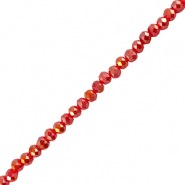 Top Facet kralen 4x3mm disc Red