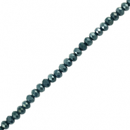 Top Facet kralen 3x2mm disc Dark green