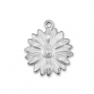 Roestvrij stalen (RVS) Stainless steel bedels bloem Silver