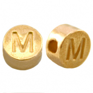 DQ metalen letterkraal M Goud (nikkelvrij)