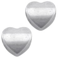 DQ metaal hart 8mm Antiek zilver (nikkelvrij)