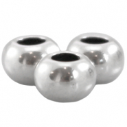 DQ metalen kraal plat 7x5mm Antiek zilver (nikkelvrij)