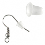 Oorbel stopper rubber (excl. oorhanger) Transparant
