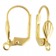 DQ metaal sluitbare oorhaak deco Goud (nikkelvrij)