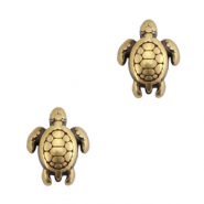 Kralen DQ metaal schildpad Antiek brons (nikkelvrij)