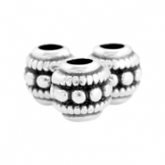 Kralen DQ metaal deco 6mm Antiek zilver (nikkelvrij)