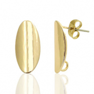 Onderdelen DQ metaal earpin ovaal 9x18mm Goud (nikkelvrij)