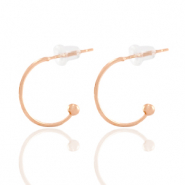 Onderdelen DQ metaal creolen 15mm Ros&eacute; goud (nikkelvrij)