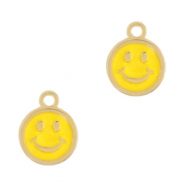 Bedels DQ metaal smiley Goud-sunrise yellow (nikkelvrij)